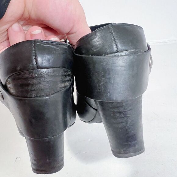 Kork-Ease Courtney Harness Slip On Biker Bootie Mule Black Leather Size 6 - Picture 6 of 8